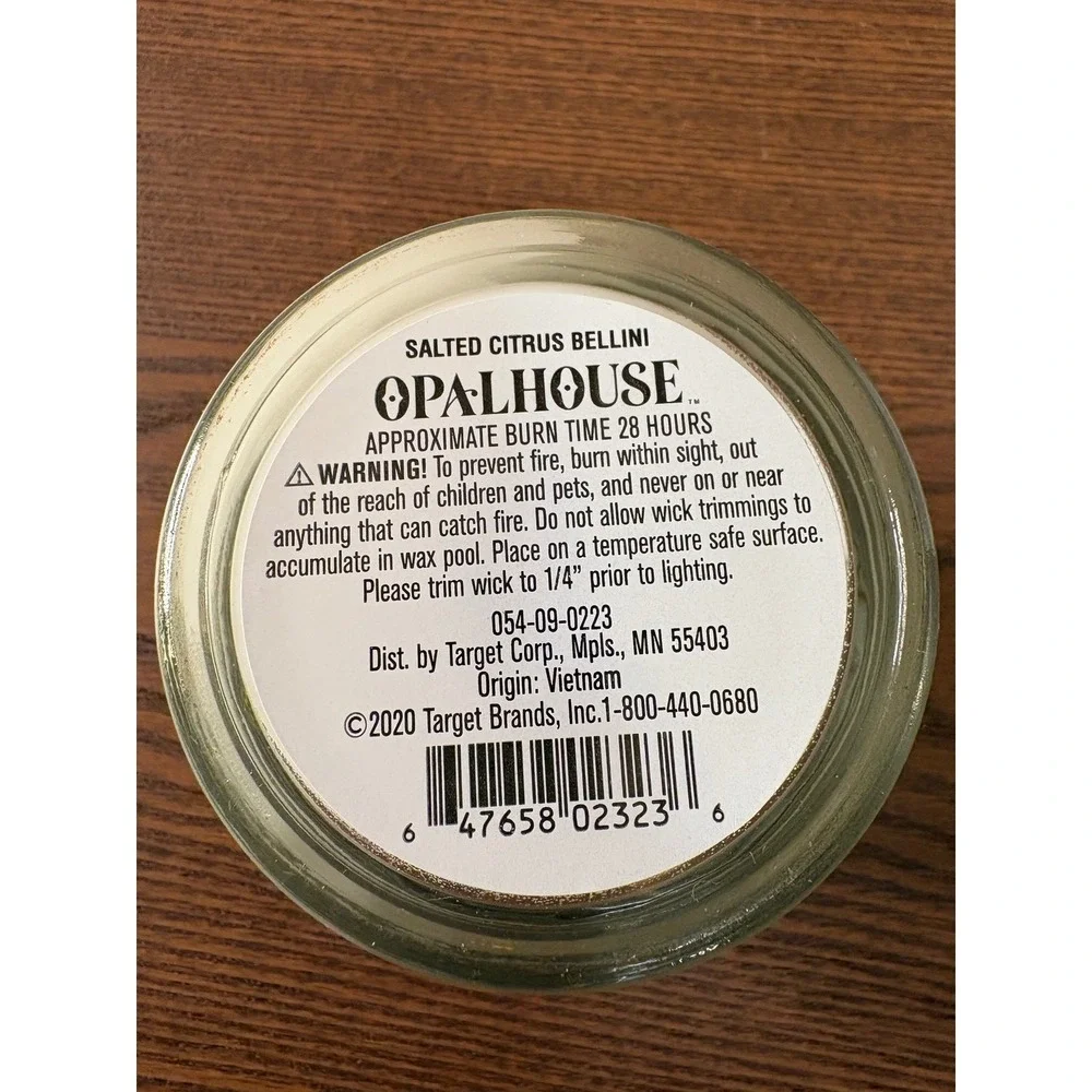Opalhouse Salted Citrus Bellini Soy Candle‎ 6.5 oz Gold Rim New Peach Champagne